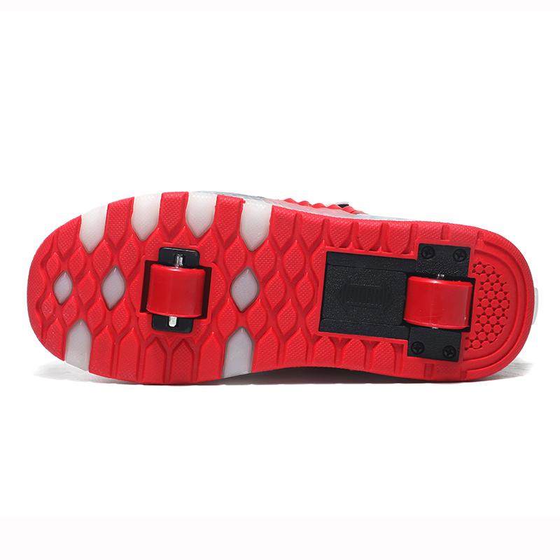 Светящиеся кроссовки со съемными колесами для мальчиков и девочек, могут быть кроссовки с двойными колесами для катания на коньках, детские ботинки для катания на роликах