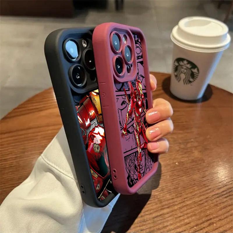 Крутой чехол для телефона Ironman Marvel Iron Man для iPhone 17E 11 12 13 14 15 16 17 Pro Max Fundas 17 Air Plus 16e 13 Силиконовая задняя крышка