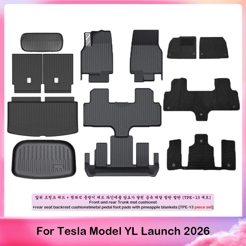 For Tesla Model YL Launch 2026 Rear Seat Backrest Protective Pad Trunk Mat Anti-Kick Pad and Foot Mat Car Interior Accessories