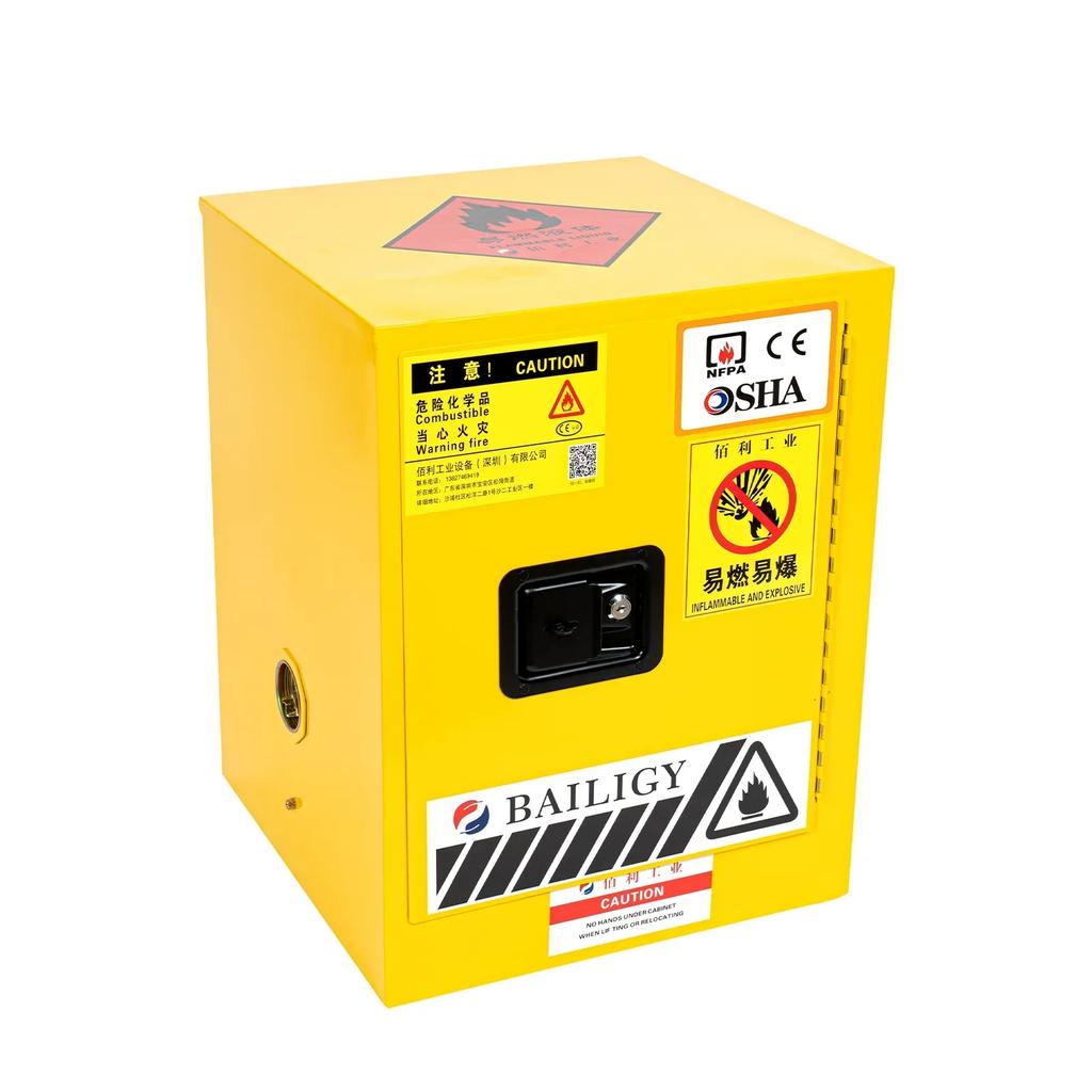 12 Gal Galvanized Steel Safety Cabinet, Flammable Storage Cabinet Hazardous Storage Cabinet Fire Safety Manual Door Cabinet