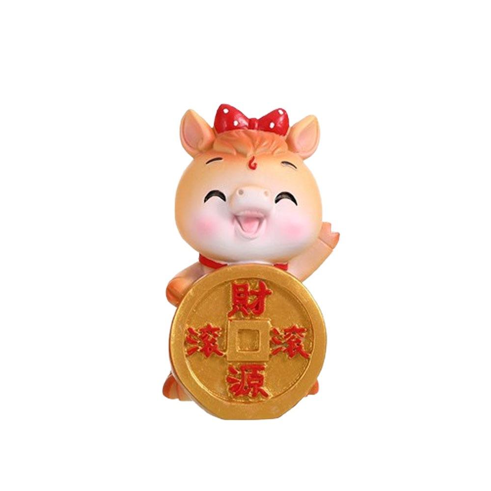 Cute 2026 Horse Year Mascot Resin Horse Figures Ornament Funny Horse Statue  Chinese New Year