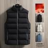 Men'S Down Cotton Vest Spring Stand-Up Collar Solid Color Vest Sleeveless Vest Vest Vest Men'S Fashion And Leisure