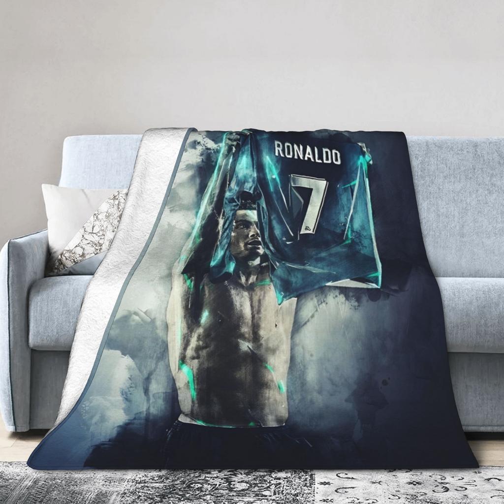 Football Legend CR7 Plush Blanket Vintage Throw Blanket for Home 125*100cm Bedspread