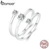 925 Sterling Silver Simple Multi-layer Opening Ring Delicate Zircon Starry Adjustable Ring for Women Party Gift