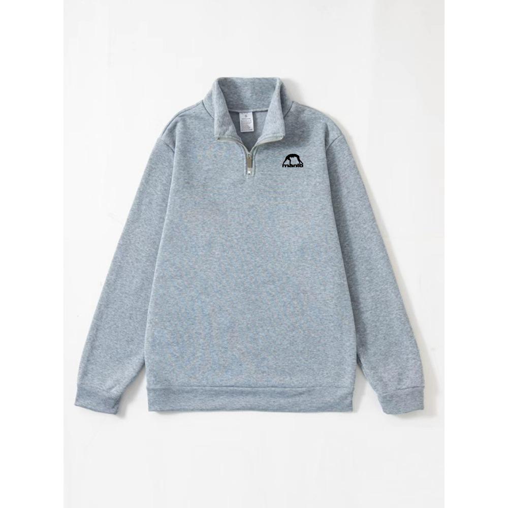 Мужской Белый Свитер С Принтом Манто С Круглым Вырезом На Молнии Спортивный Свободный Повседневный Уличный Стиль Осень Зима