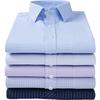 2025 New Men's White Blue Business Shirt Men Long Sleeve Leisure Patchwork Black Social Dress Shirts