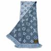 Great LOUIS VUITTON Scarf Escalp Logo Mania LV logo with fringe wool M75702 Used