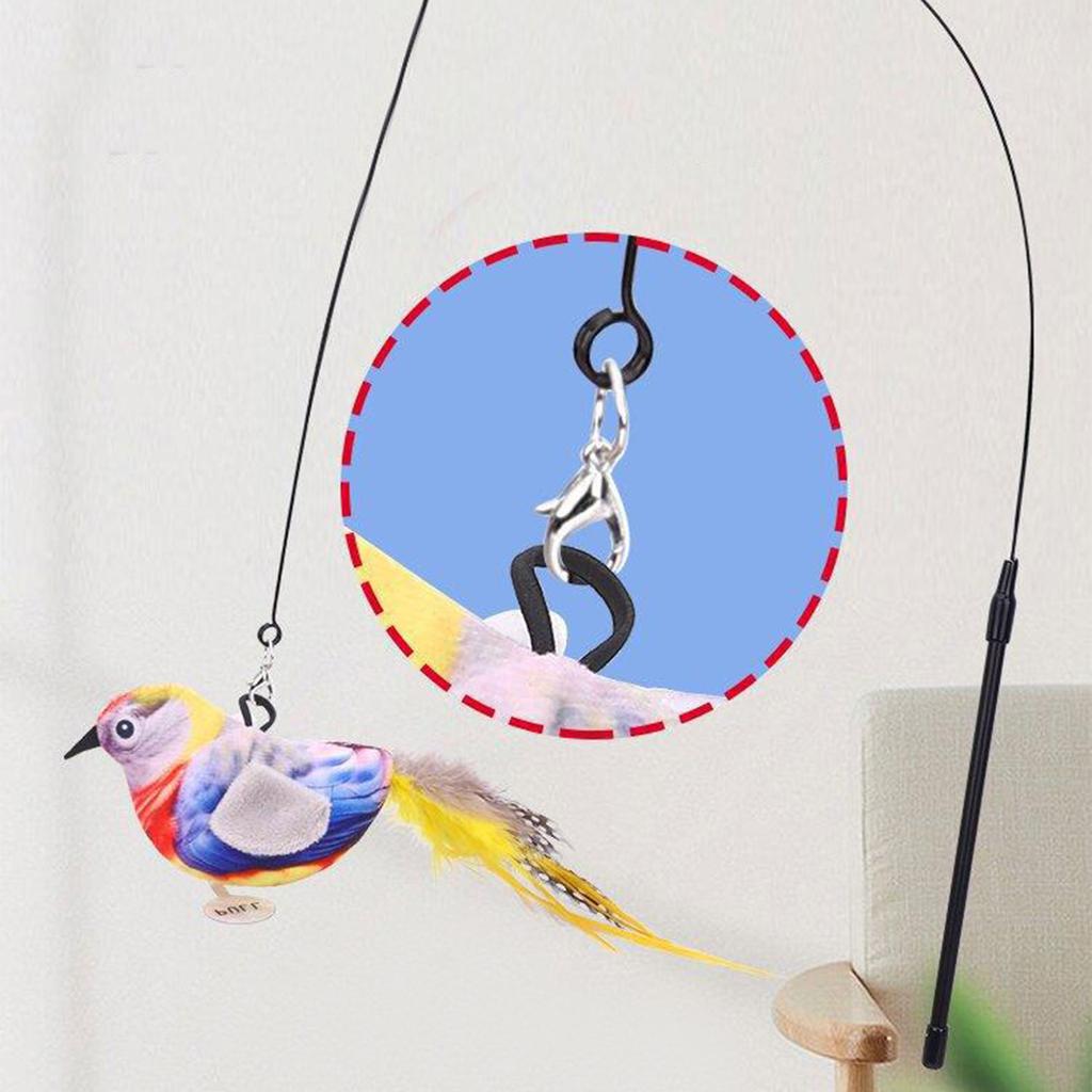 Интерактивный набор игрушек для кошек с электронным щебечущим звуком птички, кошачья мята, пернатая мушка для кошек, игровой набор для упражнений в помещении