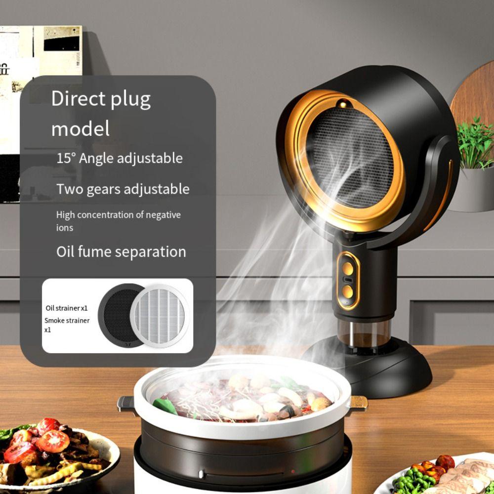 Space-Saving Desktop Range Hood Adjustable Angles Kitchen Exhaust Fan Kitchen Air Purifier BBQ