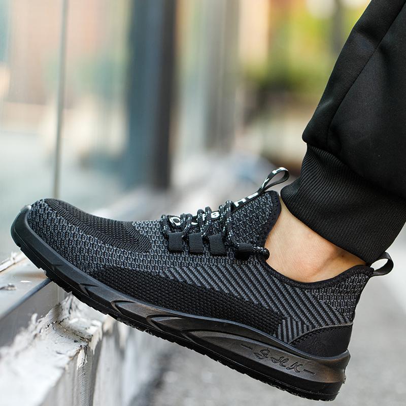 Рабочие кроссовки Обувь со стальным подноском Мужская защитная обувь Защита от проколов Рабочая обувь Ботинки Мода Неразрушимая Сетка Дышащая