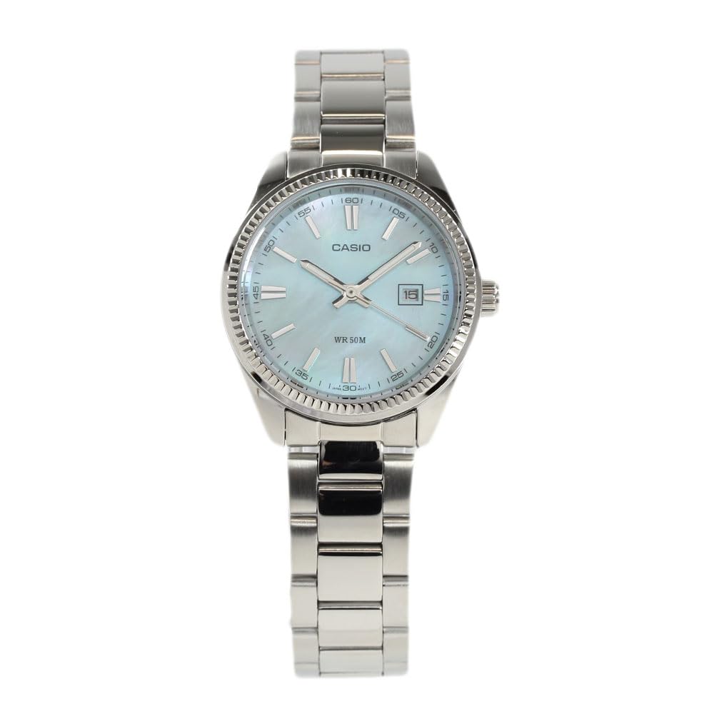 Casio Кварцевые часы с светло-голубым корпусом LTP-1302DS-2A Женские