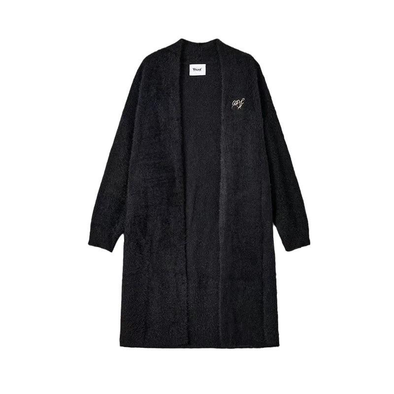 2024 новый осенне-зимний длинный кардиган из искусственной норки, женский ленивый темперамент, ленивое мягкое вощеное трикотажное пальто