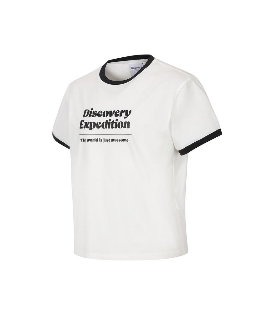 Женская футболка с надписью Freshvent, полуоблегающая, в стиле рингер, DISCOVERY EXPEDITION (белый)