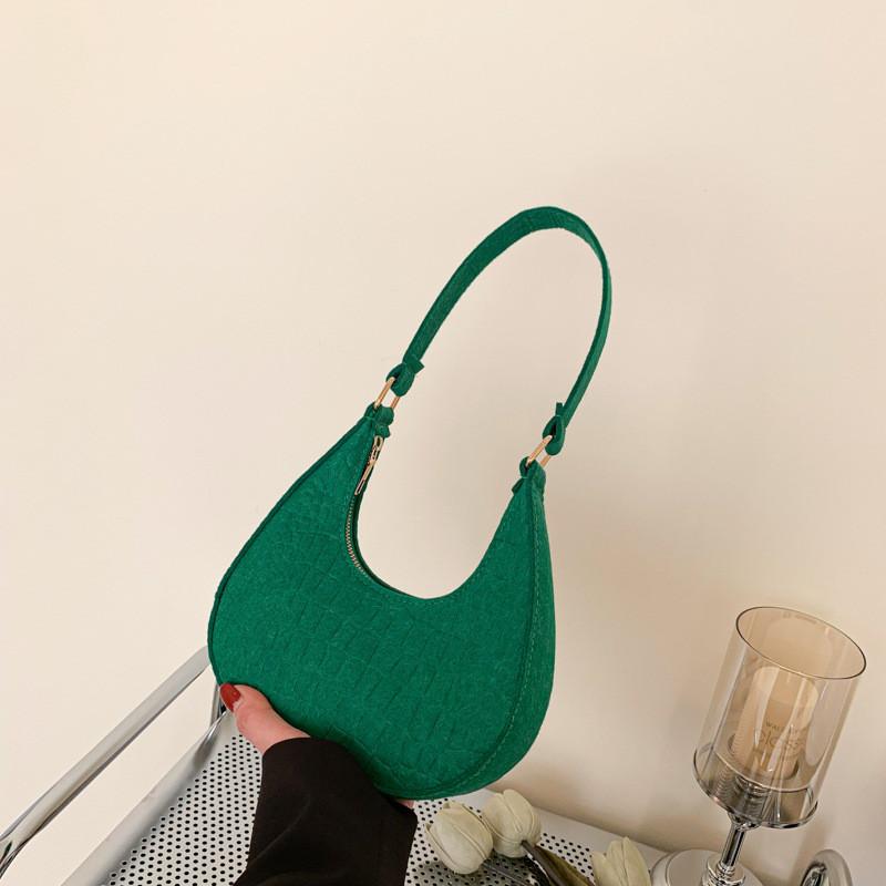 Stylish Minimalist Crescent Bag For Women In Chic Black Coffee Green Orange And Burgundy