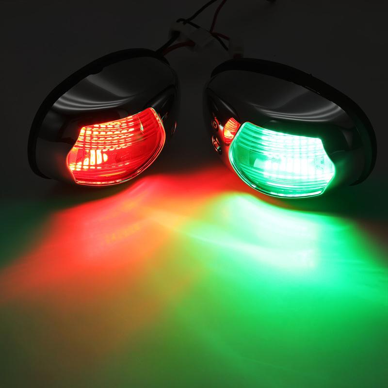2Pcs LED Navigation Lights For Boats 12V 24V Boat Position Lights Marine Lights Waterproof Boat Lamp Red Green
