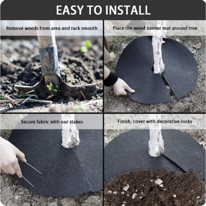 12 шт. новые коврики для защиты деревьев от сорняков, экологически чистая ткань для контроля, мульчирующее кольцо, круглый барьер от сорняков, покрытие для растений для внутреннего и наружного сада
