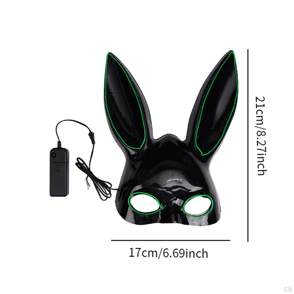 Glowing Bunny Mask Easter Funny Fancy Props Novelty LED Rabbit Long Ears for Holiday