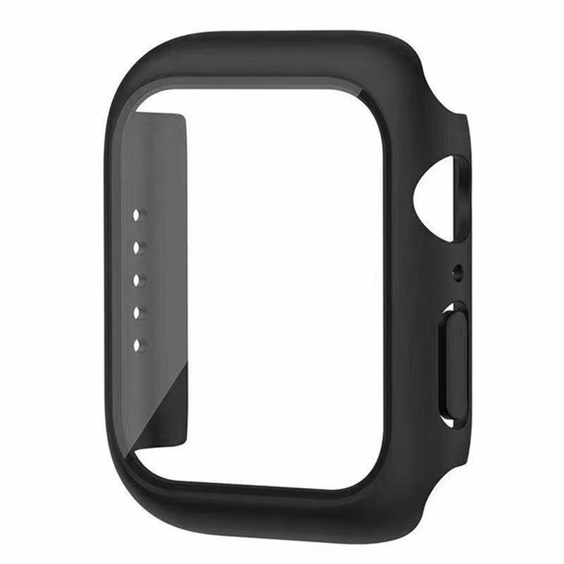 Пленка с чехлом из ПК для Apple Watch Ultra 9 8 7 49 мм 41 мм 45 мм SE 6 5 4 3 2 1 40 мм 44 мм 42 мм 38 мм Защитная пленка из закаленного стекла для экрана, бампер