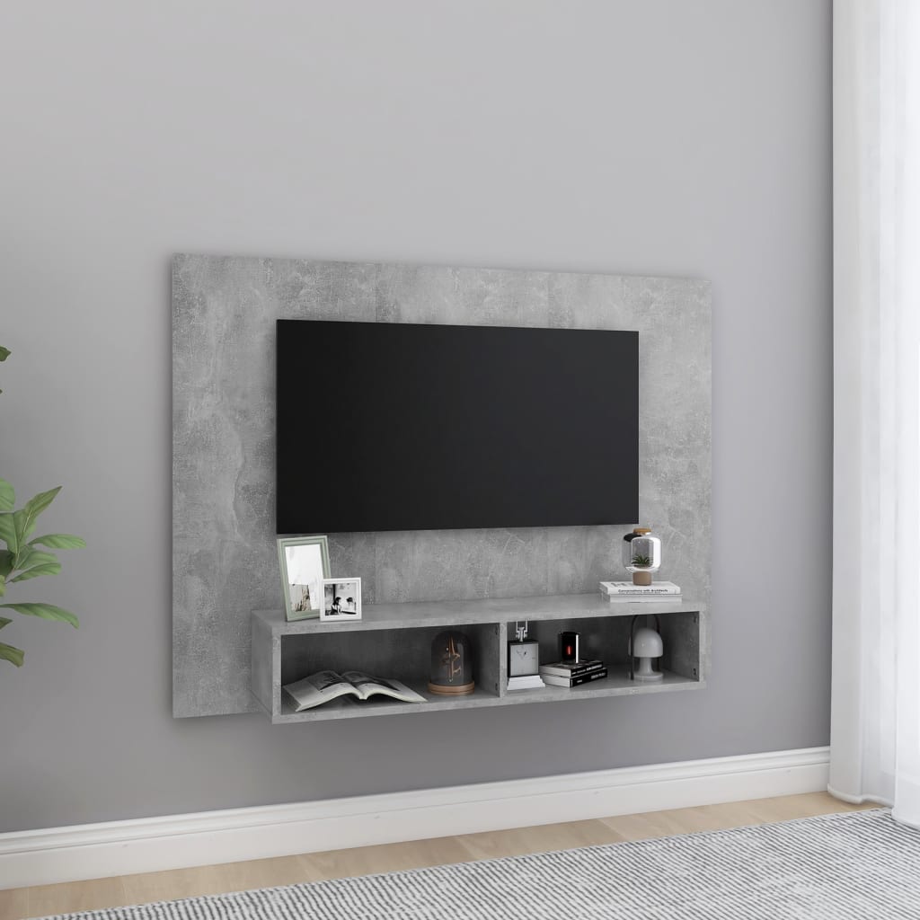 TV Wall Cabinet Concrete Grey 120 x 23.5 x 90 cm Particleboard