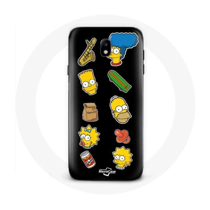 Чехол для Samsung Galaxy S5 Симпсоны наклейки черный фон