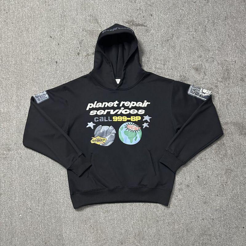 Broken Planet Oversized Hoodie Straight-leg Sweatpants Set - Foil Print Cotton Streetwear Men Women