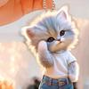 Cartoon Cat Hanging Decoration Home Indoor Christmas Tree Car Rearview Mirror 2D Flat Acrylic Kitten