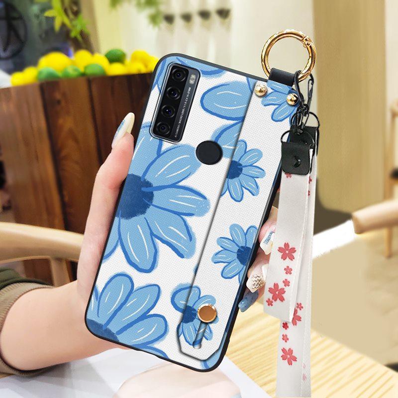 Oil Painting Fashion Design Phone Case For TCL 20 SE Anti-knock Dirt-resistant Durable Kickstand Wristband Wrist Strap