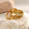 MamacitaSlay Кольцо-звезда из нержавеющей стали 316L с цирконами, покрытие 18K золотом, водостойкое, классическое женское кольцо, высококачественный подарок