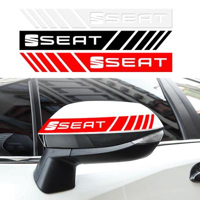 2 шт. Наклейка 3D эмблема с боковой полосой для зеркала заднего вида автомобиля Стайлинг автомобиля для Leon FR 5 6 Alhambra MK3 MII Altea 5F Ibiza Toledo Cordoba