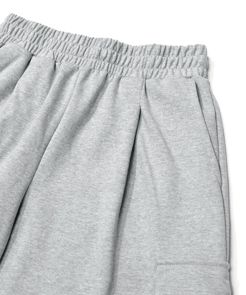 GAKKAI UNIONS Single-Pleat Wide Sweatshirt Cargo Pants Gray