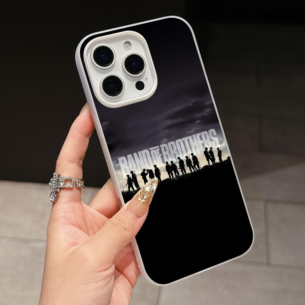 Чехол для телефона Band of Brothers для iPhone 17 16 15 14 13 12 11 Air Pro Max Plus Желейный Двухслойный Белый Чехол