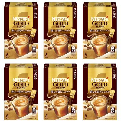 Nescafé Gold Blend Rich Stick Coffee, 8 стиков (7gstick) x 6 коробок, в индивидуальной упаковке, кафе латте