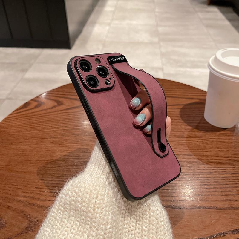 Матовый замшевый кожаный чехол из ТПУ для Iphone 15 Pro Max 14 13 12 11, противоударный браслет, чехол для телефона, однотонный цветной чехол