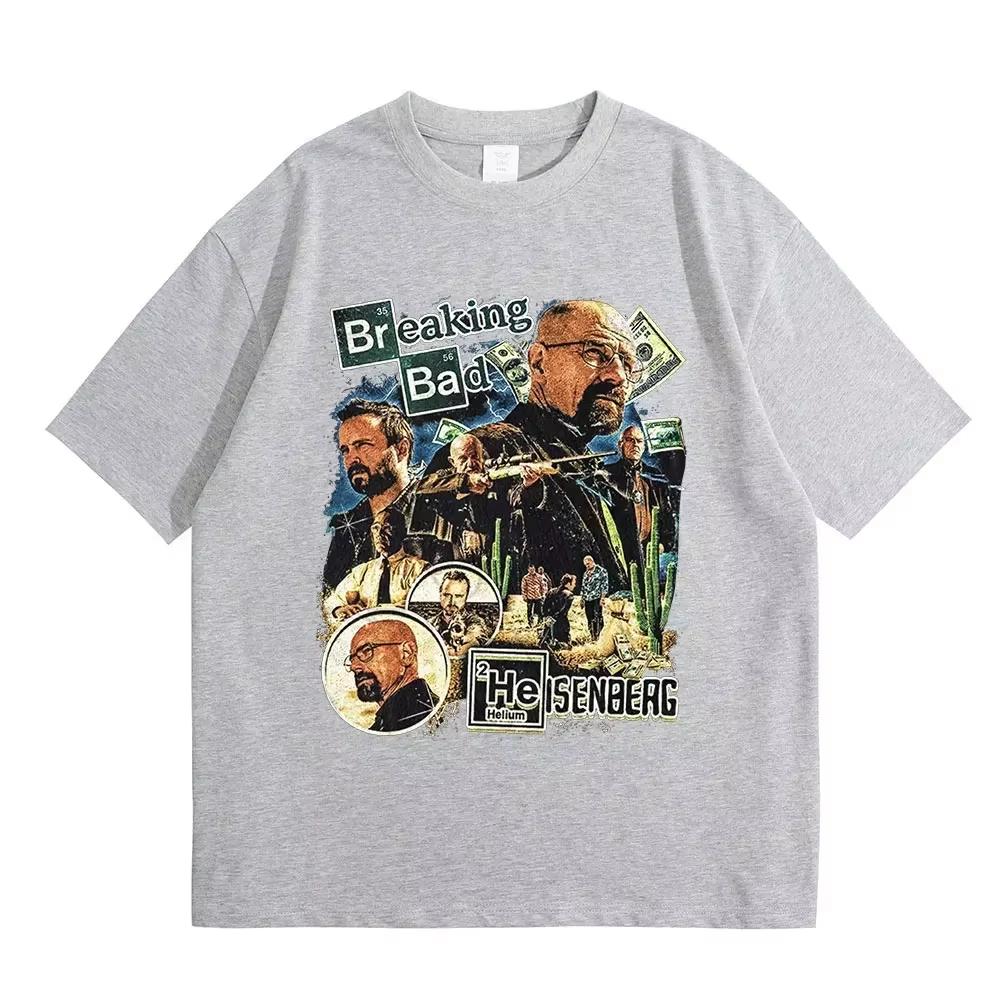 Heisenberg Breaking Bad Pattern Unisexs Clothing 100 Algodn Tshirts SpringSummer Casual Streetwear Tshirts T Shirt Unisex Ins