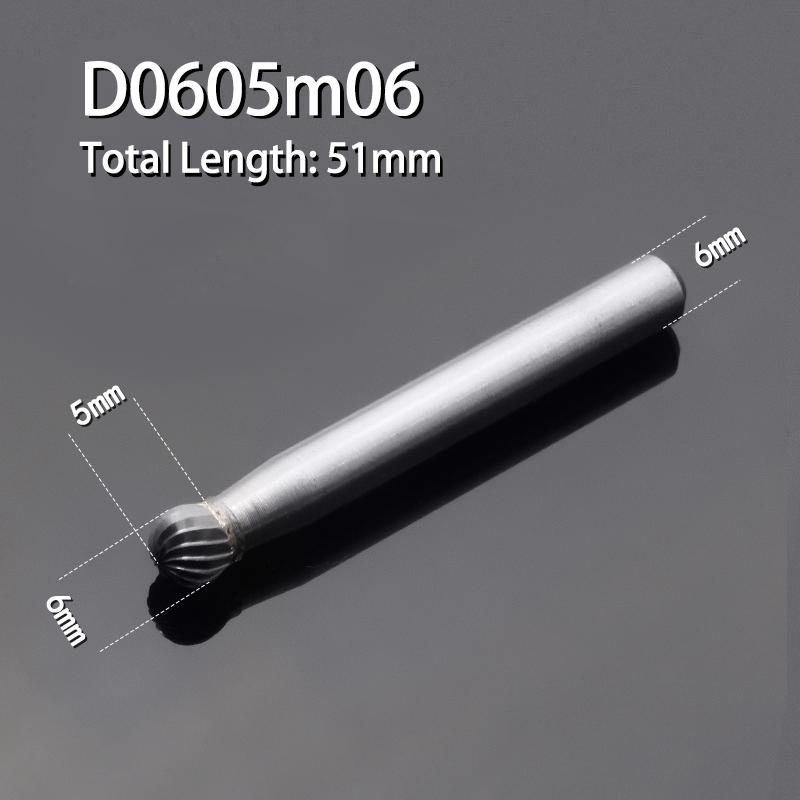 Круглый напильник из сплава YG8, 1 шт., круглый D-образный, с одним шлицем, шлифовальная головка из вольфрамовой стали для резьбы по дереву, фреза из твердого металла 3–16 мм