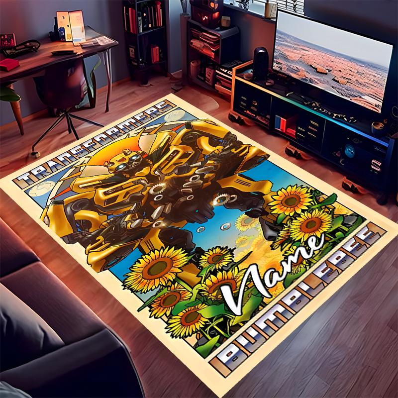 Custom personalization Bumblebee Print Area Rug - Soft, Washable Non-Slip Indoor Mat,Living Room,Home&Office Decorative Rug