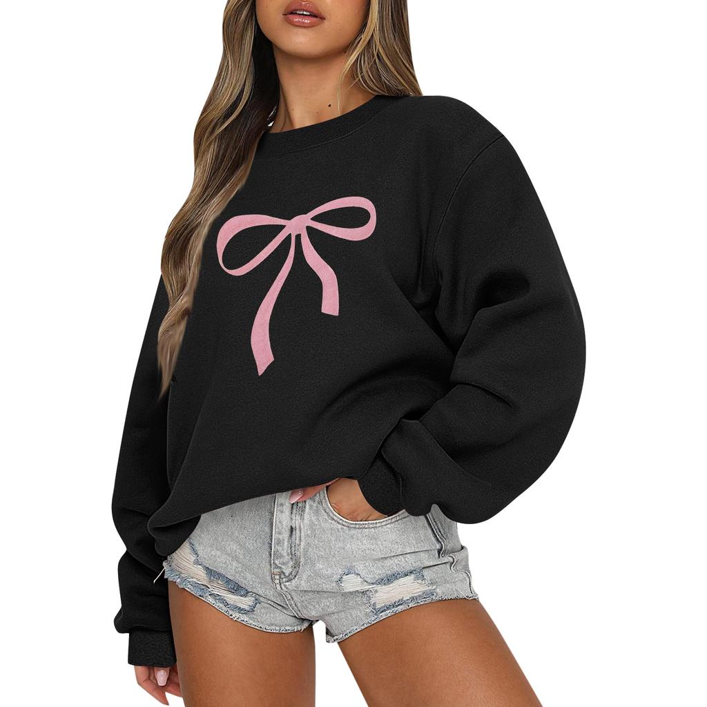 Women Tops Women's Long Sleeve Sweatshirt Casual Crewneck Loose Fit Pollover Fleece Tops