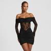 Sexy Off Shoulder Strapless Lace Dress