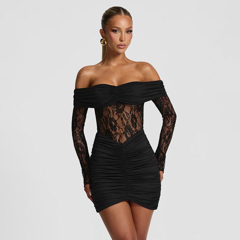 Sexy Off Shoulder Strapless Lace Dress