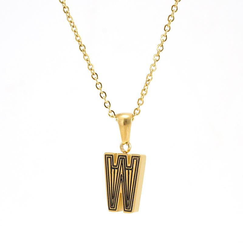 Новое ожерелье с буквой из нержавеющей стали, мужское и женское, нишевое, универсальное, легкая роскошь, цепочка из титановой стали, ювелирное изделие