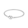 925 Sterling Silver Snake Chain Bracelet for Women Heart Cubic Zirconia Charms Bangle Rose Gold Plated DIY Fashion Jewelry Gift