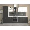 PREGO Complete Kitchen - L 270 Cm - Graphite Grey - 210 Cm Worktop Included