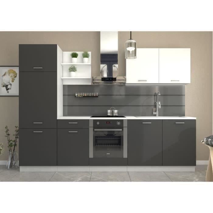 PREGO Complete Kitchen - Д 270 см - Графитовый серый - 210 см столешница включена