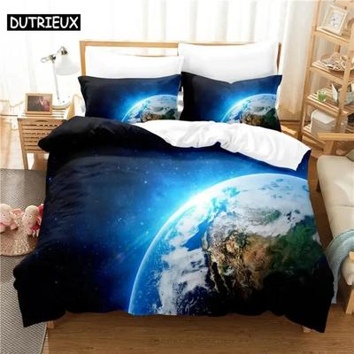 Роскошный Новый 3D-принт Космические Планеты Удобное Постельное Белье Пододеяльник Наволочка Комплект Постельного Белья Детская Спальня Декор Домашний Текстиль