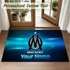 Crystal Velvet Square Rug Custom NameOlympique Marseille FC Pattern Non Slip Home Floor Decor Rug