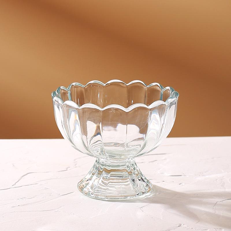 Минималистичный стеклянный десертный стаканчик и стаканчик для йогурта для салатов и мороженого