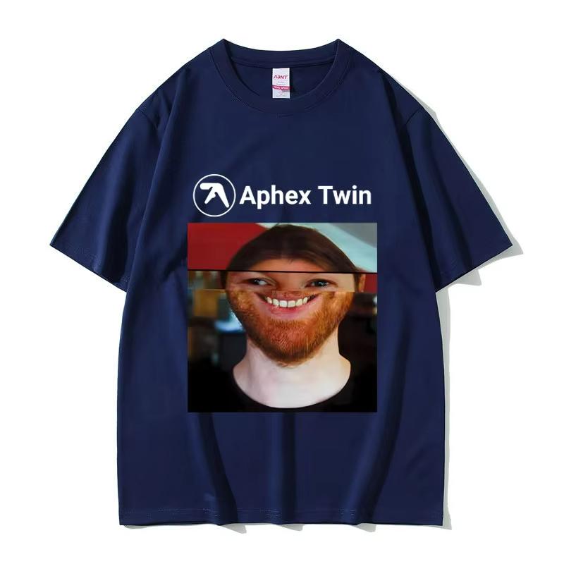 Певец Aphex Twin Лицо Смешной Мем Футболка Мужская Женская Мода Винтажная Оверсайз Уличная Одежда Унисекс Повседневная Мягкие Хлопковые Футболки Топы