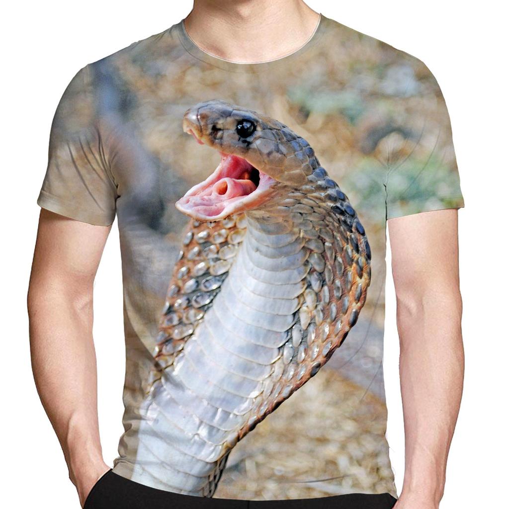 Мужская футболка, летние повседневные футболки, 3D-принт, уличный стиль, топы со змеиным узором