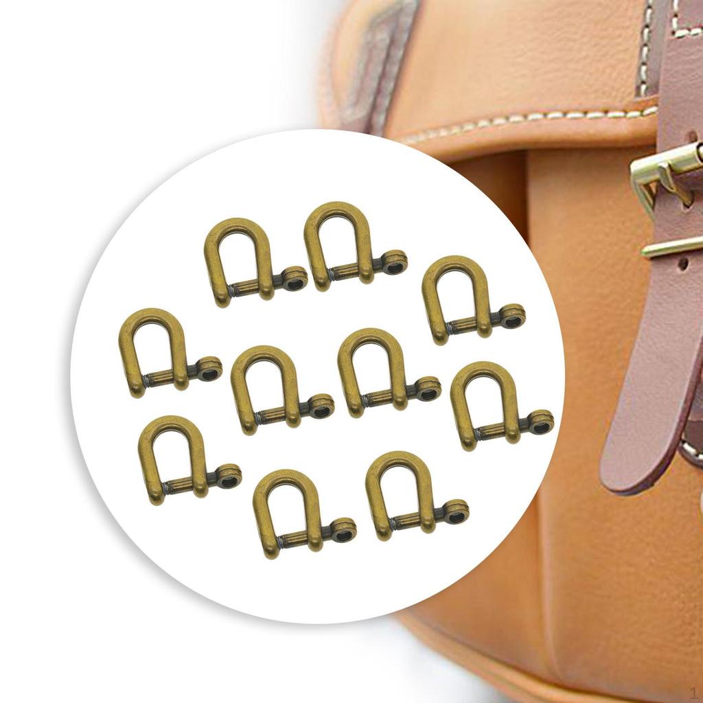 10 шт., пряжки-подковы, зажимы для браслета, ключ из цинкового сплава, крепежные детали Chian, D-кольца, винтовой штифт для DIY