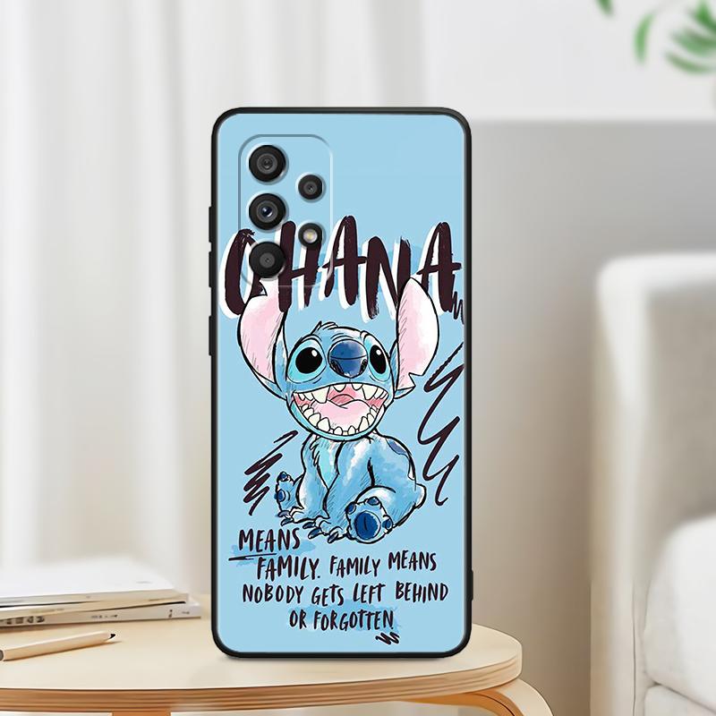 OHANA Stitch Cute для Samsung Note 20 10 Ultra Plus A31 A14 A12 A70 A34 A25 A04 A05 A15 A24 5G черный чехол для телефона